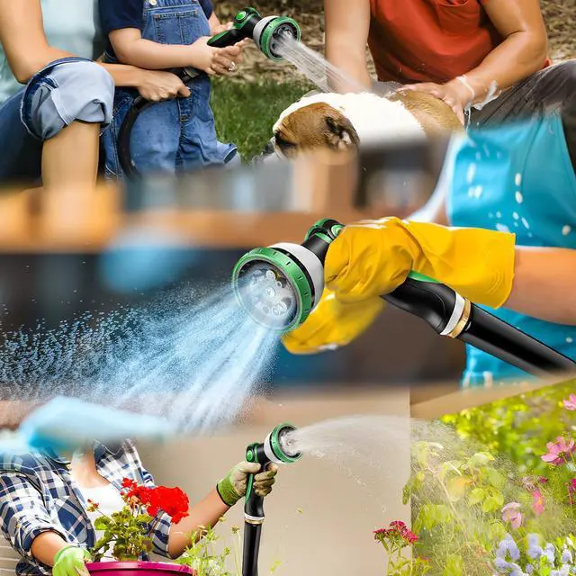 Alt view image 7 of 7 - Garden Hose 100 FT, Heavy Duty Water Hose with Aluminum Fittings, Puncture Proof All-weather, Ultra-Lightweight and Flexible, Watering and Cleaning for Outdoor, Lawn