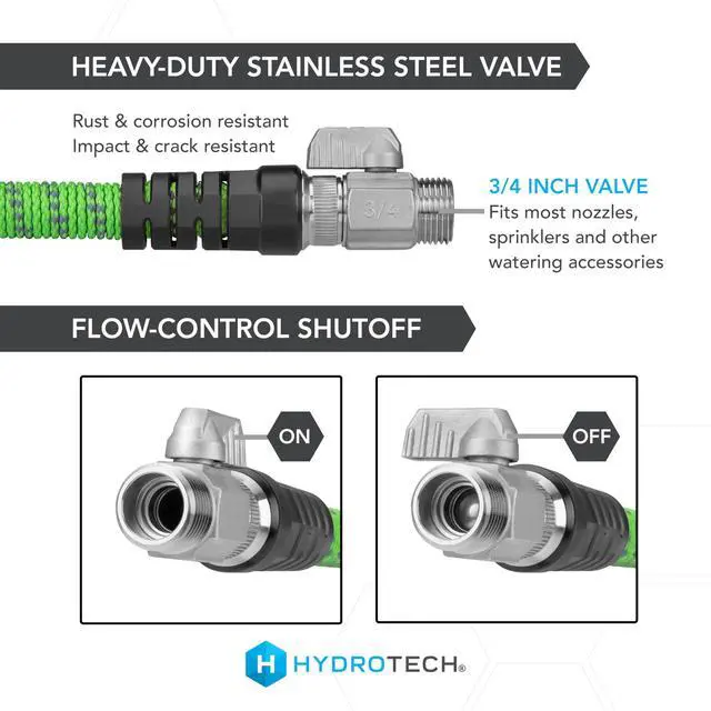 Alt view image 5 of 7 - 50 ft Expandable Garden Hose - Pro Series, 2x Max Flow, 3/4" No-Kink Flexibility, Lightweight Hose for Lawn, Garden, Car Washing, Deck and Patio Cleaning
