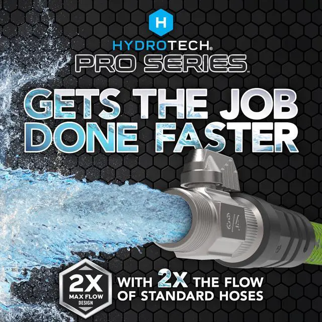 Alt view image 2 of 7 - 50 ft Expandable Garden Hose - Pro Series, 2x Max Flow, 3/4" No-Kink Flexibility, Lightweight Hose for Lawn, Garden, Car Washing, Deck and Patio Cleaning
