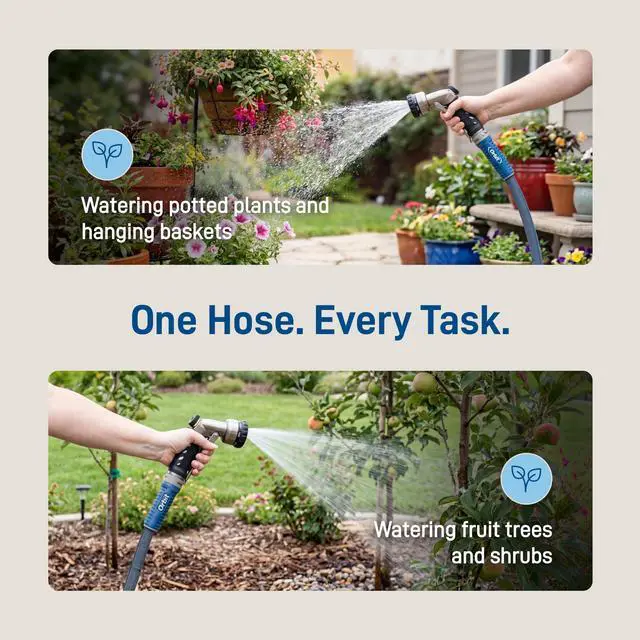 Alt view image 4 of 7 - Fabric Garden Hose - 100 ft x 5/8 in - Heavy-Duty Fabric - Durable ExoJacket Construction - Antikink Technology for Constant Water Flow - Lightweight Professional-Grade Hose - 33180