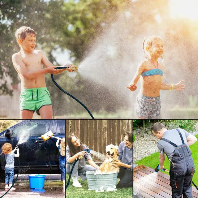 Alt view image 7 of 7 - 100 ft Expandable Garden Hose - Superior Strength 3750D - 3 -Layer Latex Core Garden HoseS - Expanding Water hoses - Extra Strong Brass Connectors/Storage Bag