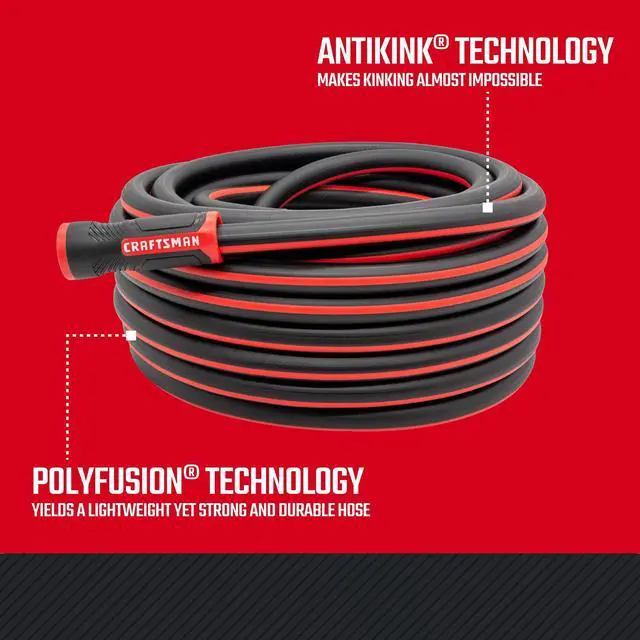 Alt view image 2 of 7 - Heavy Duty Professional Grade Garden Hose, 50 Feet x 5/8 Inch