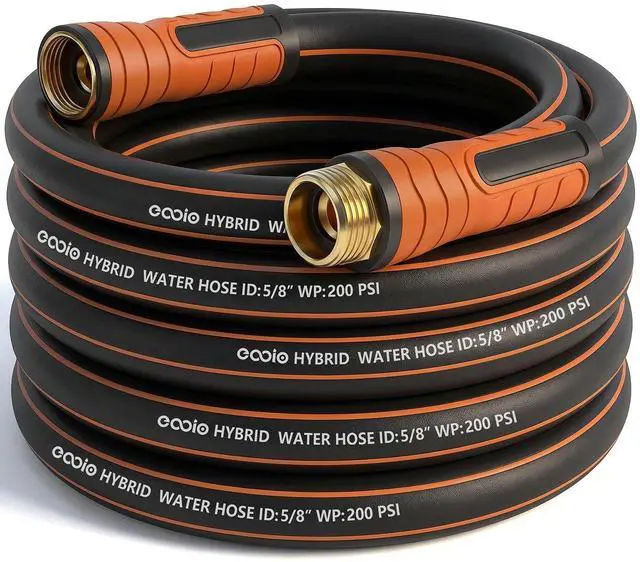 Main image of Garden Hose 25 ft x 5/8", Heavy Duty Water Hose, Flexible and Durable, Kink Resistant Lightweight Hybrid Hose, Leakproof Yard Hose with Male to Female Fittings