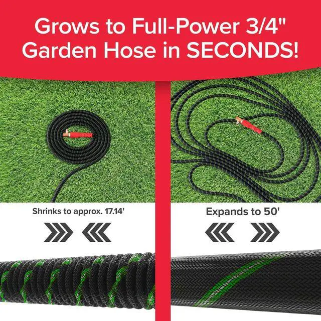 Alt view image 2 of 7 - Ballistic Double UV Edition 50 FT Expandable Garden Hose w/Pocket Pivot Swivel Connector, Anti-Burst Sleeve Reinforced w/Bulletproof Fiber, Lightweight, No-Kink, Compact, AS SEEN ON TV