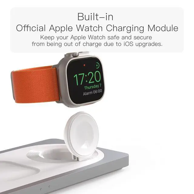 Alt view image 4 of 7 - 3 in 1 Wireless Charging Station for Apple Devices with MagSafe