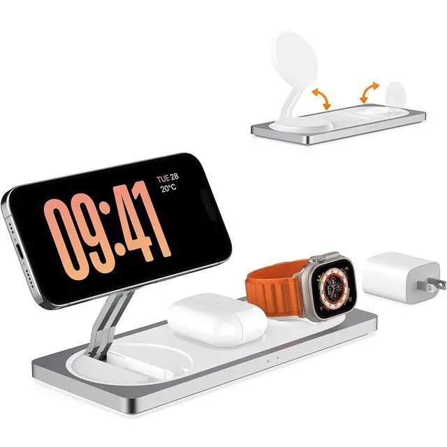 Alt view image 7 of 7 - 3 in 1 Wireless Charging Station for Apple Devices with MagSafe