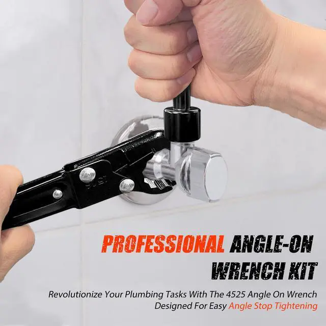 Alt view image 2 of 6 - Plumbing Tools, Angle Stop Wrench Kit, Plumbing Wrench. New Compression Angle Stop and Removing the Compression Ring Professional Plumbing Toolset For Easy Angle Stop And Supply Nut Installation