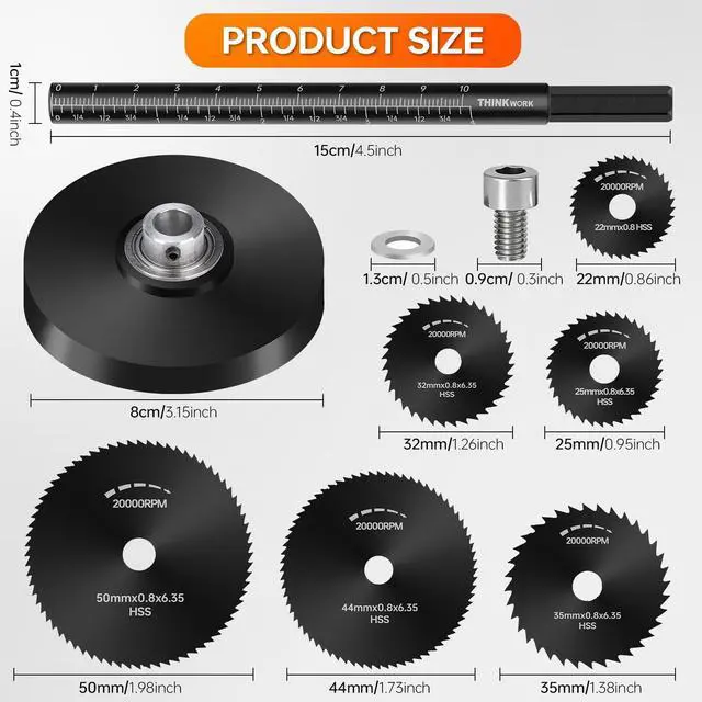 Alt view image 2 of 7 - Inside Pipe Cutter for PVC Pipe, Cutter Tool Set with Scale - Adjustable Depth Gauge, 6PCS Saw Blades & 4" Black Hex Shank, Internal PVC ABS Pipe Cutter Set