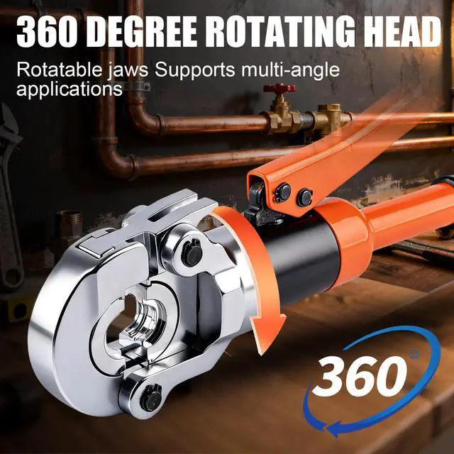 Alt view image 4 of 7 - Press Copper Pipe Crimper Tool Kit with 3 Dies (1/2" 3/4" 1") for Plumbing & Water Heating, Includes Copper Tube Cutter and Burr Tool