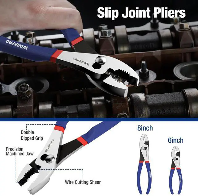 Alt view image 3 of 7 - 7-piece Pliers Set with Groove Joint, Long Nose, Slip Joint, Linesman, and Diagonal Pliers for DIY & Home Use