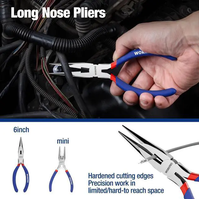 Alt view image 6 of 7 - 7-piece Pliers Set with Groove Joint, Long Nose, Slip Joint, Linesman, and Diagonal Pliers for DIY & Home Use