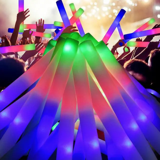 Main image of 45PCS Foam Glow Sticks, LED Light Up Foam Sticks with 3 Modes Flashing Changing, Glowing in The Dark for Event Party Wedding Halloween Christmas Concert Supplies