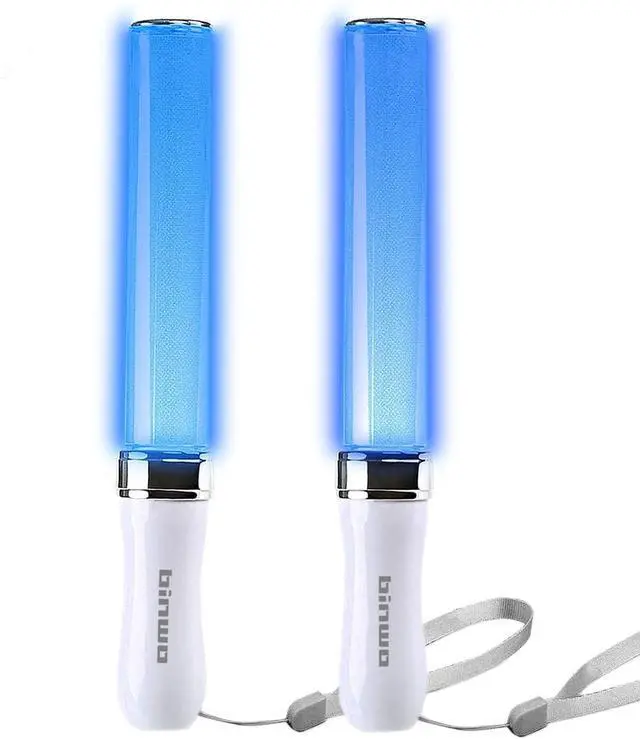 Main image of Reusable LED Glow Sticks(2Pack) with 15 Multicolor, Manual and Automatic Mode, Equipped with AAA Battery Powered LED Sticks, Concert Glowsticks, Raves, Emergency, (15+ Years Old)