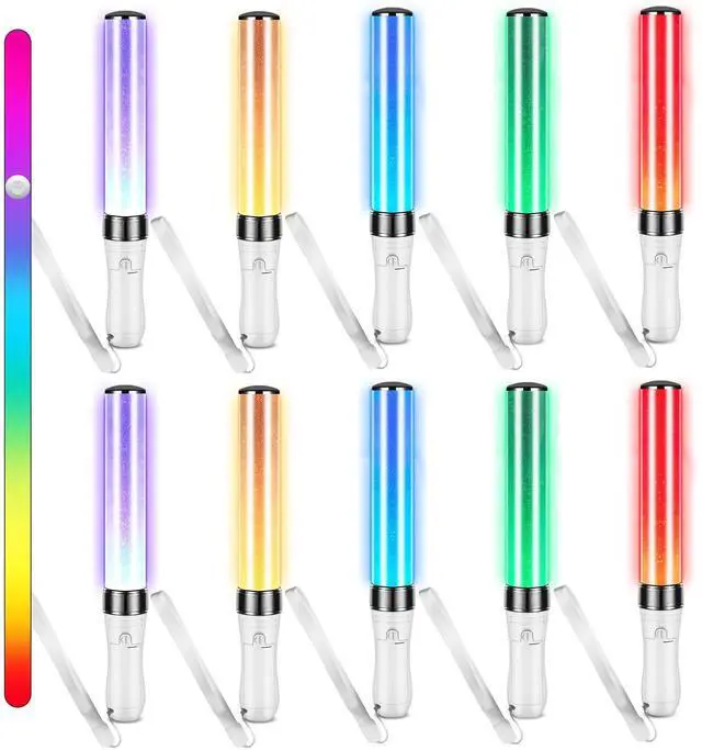Main image of 2 Pcs K-pop Lightstick LED Glow Sticks 15 Color Reusable J-pop Concert Stick, Manual and Automatic Mode, Idol Flashing Glow Sticks for Raves Emergency Camping Party Supplies