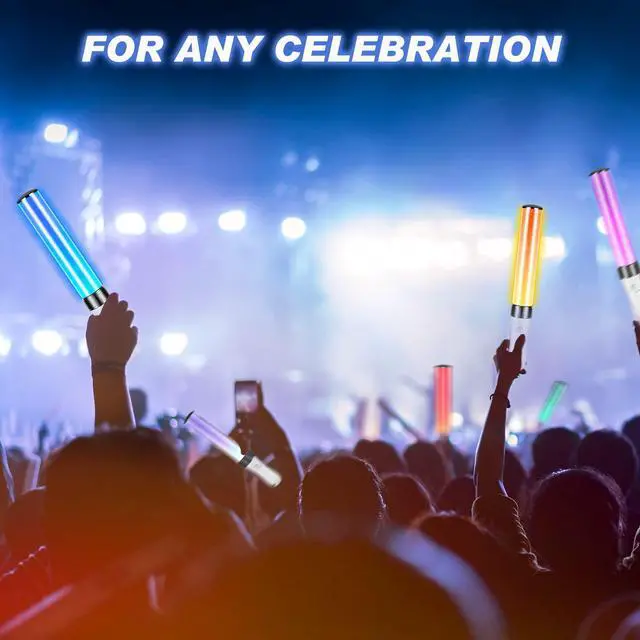 Alt view image 3 of 6 - 2 Pcs K-pop Lightstick LED Glow Sticks 15 Color Reusable J-pop Concert Stick, Manual and Automatic Mode, Idol Flashing Glow Sticks for Raves Emergency Camping Party Supplies