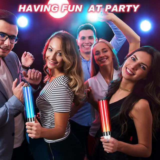 Alt view image 6 of 6 - 2 Pcs K-pop Lightstick LED Glow Sticks 15 Color Reusable J-pop Concert Stick, Manual and Automatic Mode, Idol Flashing Glow Sticks for Raves Emergency Camping Party Supplies