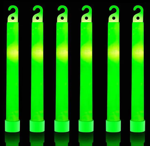 Main image of 32 Ultra Bright 6 Inch Large Green Halloween Glowsticks - Chem Lights Sticks with 12 Hour Duration - Camping Glowsticks, Emergency Glow Stick For Storms Blackouts - Glowsticks for Parties Activities