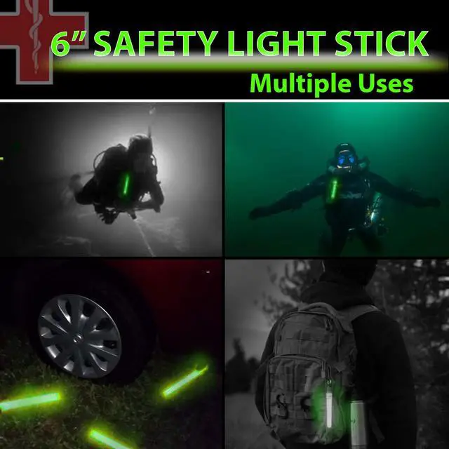 Alt view image 5 of 6 - 25 Ultra Bright Green Glow Sticks - Individual Packed With Lanyard - For Camping, Emergency Survival - Glow Lights for Blackouts, Hurricane and Storms- 6 Inch Chem Light Sticks with 12 Hour Duration