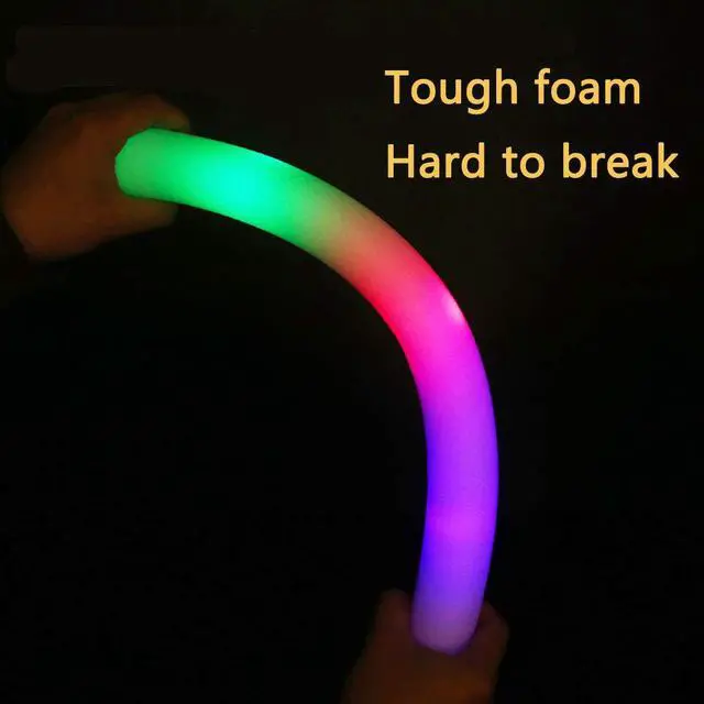 Alt view image 6 of 6 - Glow Sticks Bulk - 100 Pcs LED Foam Sticks Glow in the Dark Party Supplies with 3 Modes Flashing Effect, Glow Batons Party Favors for Party Wedding Birthday Concert Halloween Christmas