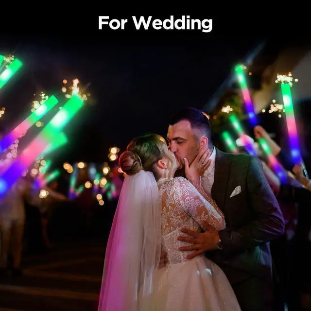 Alt view image 7 of 7 - 32 Pcs Foam Glow Sticks Bulk Party Pack, L16" Big Led Light Up Foam Sticks with 3 Flashing Effect, Glow in The Dark Party Supplies Favors for Wedding, Adults/Kids Birthday, Disco Dance Floor, DJ
