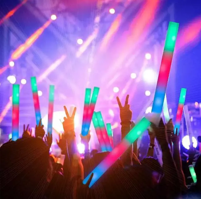 Alt view image 3 of 5 - Outlet Upgraded Light up Foam Sticks, 3 Modes Colorful Flashing LED Strobe Stick for Party, Concert and Event (12)