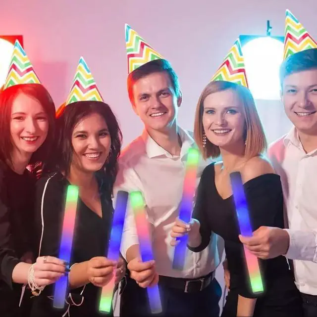 Alt view image 4 of 5 - Outlet Upgraded Light up Foam Sticks, 3 Modes Colorful Flashing LED Strobe Stick for Party, Concert and Event (12)