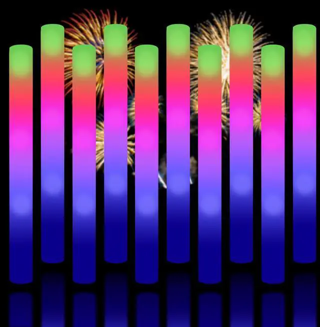 Main image of Outlet Upgraded Light up Foam Sticks, 3 Modes Colorful Flashing LED Strobe Stick for Party, Concert and Event (12)