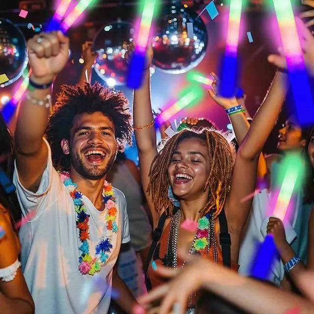 Alt view image 3 of 7 - 12 PCS Foam Glow Sticks Bulk With 3 Modes Colorful Flashing,Foam Light up Sticks,Glow Sticks for Wedding,Glow in Dark Party Supplies for Wedding,Halloween, 4th of July,Raves,Concert,New Year