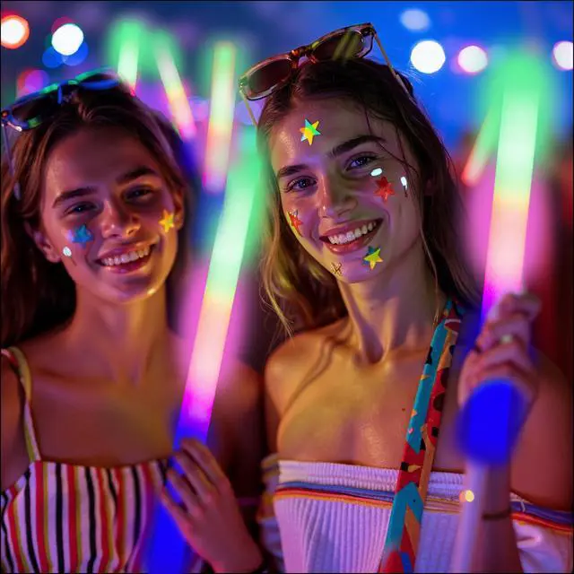 Alt view image 4 of 7 - 12 PCS Foam Glow Sticks Bulk With 3 Modes Colorful Flashing,Foam Light up Sticks,Glow Sticks for Wedding,Glow in Dark Party Supplies for Wedding,Halloween, 4th of July,Raves,Concert,New Year