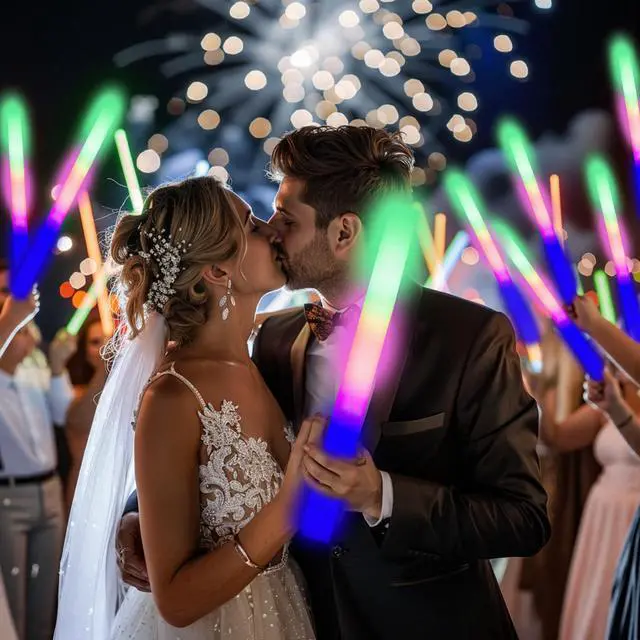 Alt view image 7 of 7 - 12 PCS Foam Glow Sticks Bulk With 3 Modes Colorful Flashing,Foam Light up Sticks,Glow Sticks for Wedding,Glow in Dark Party Supplies for Wedding,Halloween, 4th of July,Raves,Concert,New Year