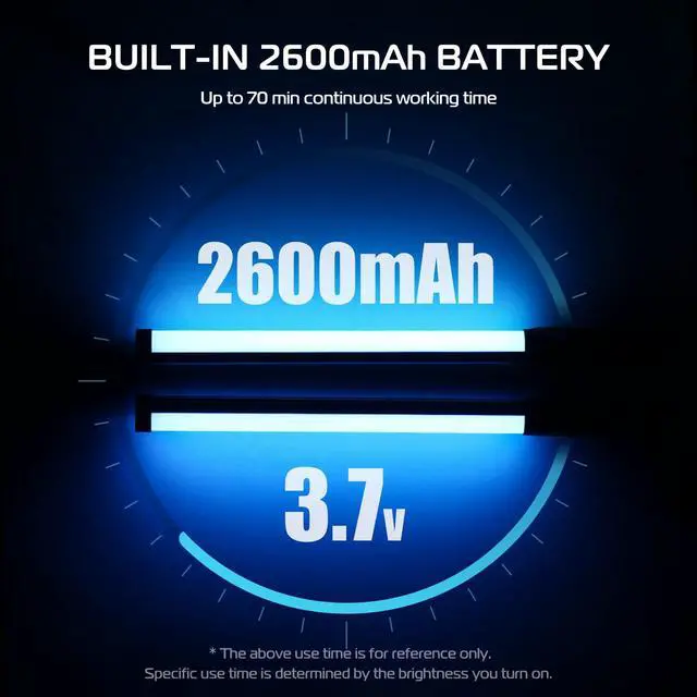 Alt view image 5 of 7 - Handheld Light Wand, 360° RGB LED Video Light Stick for Photography, 3300mAh Rechargeable Tube Light for Video Shooting, 2500-9000K Dimmable Camera Light with LCD