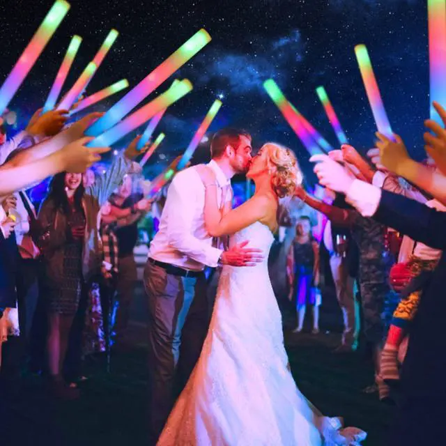 Alt view image 7 of 7 - 44 PCS Foam Glow Sticks with 3 Modes Colorful Flashing, Foam Light Up Sticks, LED Light Sticks, Glow Sticks Party Pack for New Year, Wedding, Raves, Concert, Christmas