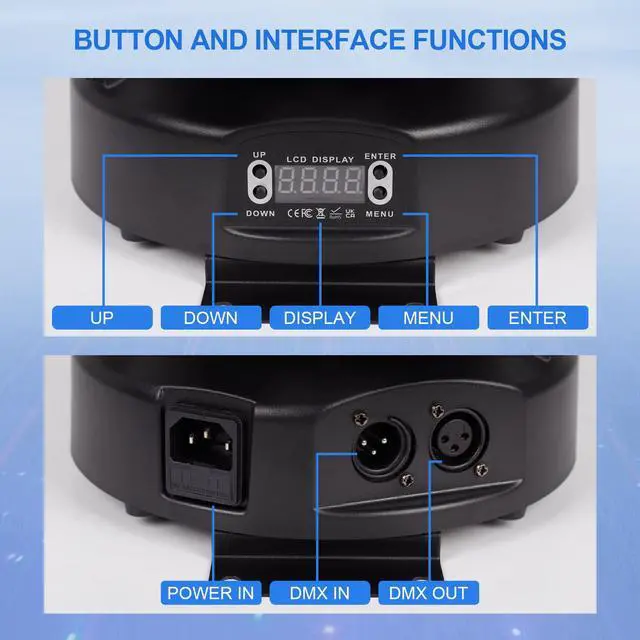 Alt view image 5 of 7 - Moving Head DJ Lights 150W RGBW, 6-Arm Party Stage Light with Remote