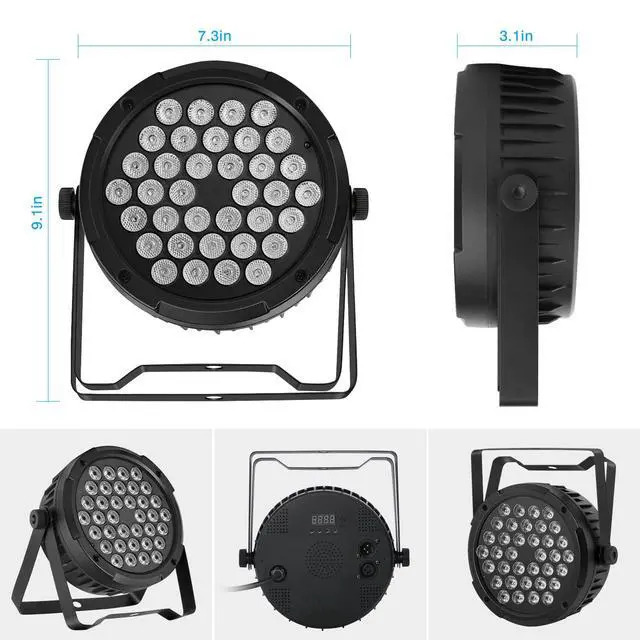 Alt view image 6 of 7 - 36LEDs RGB Stage Par Lights - OPPSK 36W Sound Activated Multi Modes - Remote DMX Control - Corded Electric - Uplights for Events DJ Music Dance Party Wedding Church Bar Club Stage Lighting (4Pack)