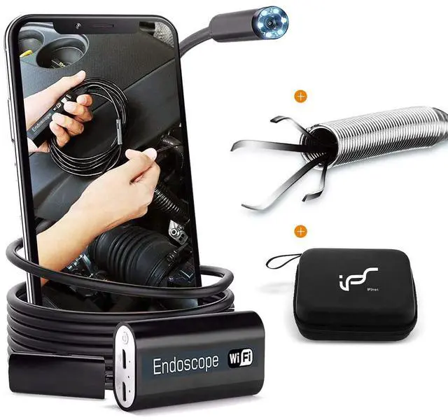 Main image of Endoscope WiFi, Wireless Endoscope Camera for Android 2.0MP Borescope Inspection Camera with Flexible Grabber 16.4ft (5M)