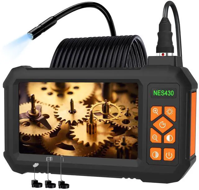 Main image of Industrial Endoscope Borescope Camera with Light, Borescope Inspection Camera, Industrial Cameras 1080P HD 4.3" Screen, IP67 Waterproof Snake Cameras with 8 LED lights, Gadgets for Men, 16.5Ft