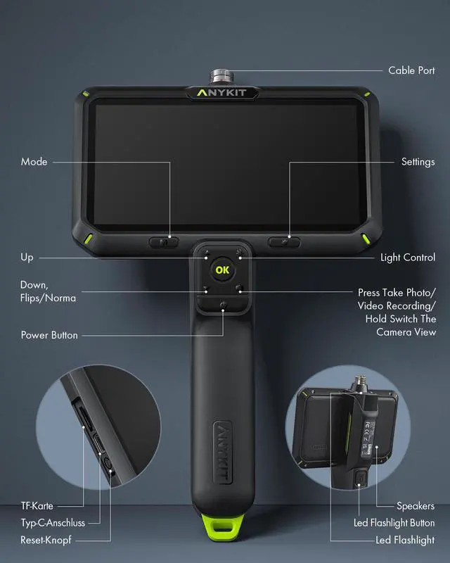 Alt view image 7 of 7 - Endoscope Camera with Light, Dual Lens Endoscope 1080P