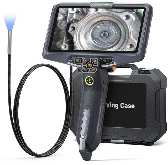 Main image of Ultra-Thin 3.9mm Industrial Endoscope with Lights, 6" IPS Screen Hnadle Borescope Automotive Mechanic Inspection Camera with 6000mAh Battery, 5FT Flexible Waterproof Gooseneck Probe