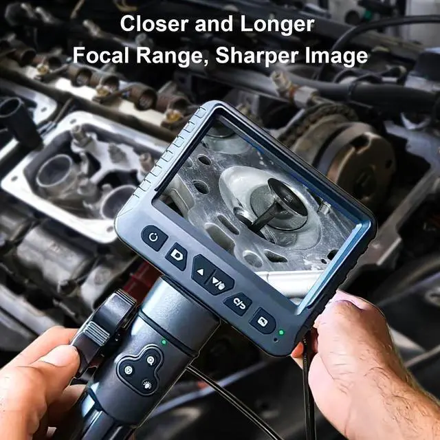 Alt view image 4 of 6 - Two-Way Articulating Borescope with Light, 1080P Industrial Endoscope Inspection Camera with Flexible Articulated Probe for Automotive Engine Mechanic HVAC- 5.5FT