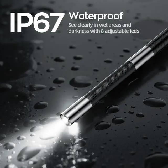Alt view image 7 of 7 - Two-Way Articulating Endoscope Camera with Light 7'' IPS Borescope with Articulated Snake Head and 5.3FT Cable 1080P Waterproof Industrial Inspection Camera for Auto Mechanics Wall