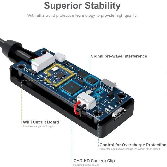 Alt view image 4 of 6 - Wireless Endoscope Camera with Light HD Waterproof WiFi Borescope Flexible 5.5MM Automotive Snake Inspection Camera Compatible Android and iOS Smartphones, iPhone, iPad, 4.92FT