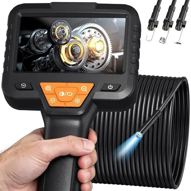 Main image of 50FT Endoscope Camera with Light -IP67 Waterproof Borescope Inspection Camera with 4.3" IPS Screen, 1080P HD Sewer Tools with 8 Adjustable LEDs, Snake Cameras for Father's Day