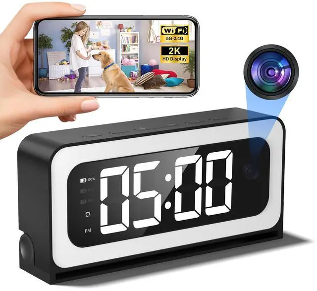 Main image of 2K Alarm Clock Camera,5G&2.4G WiFi Nanny Cam Wireless Indoor Camera,Cameras for Home Security,AI Human Detection,Color Night Vision for Home/Pet