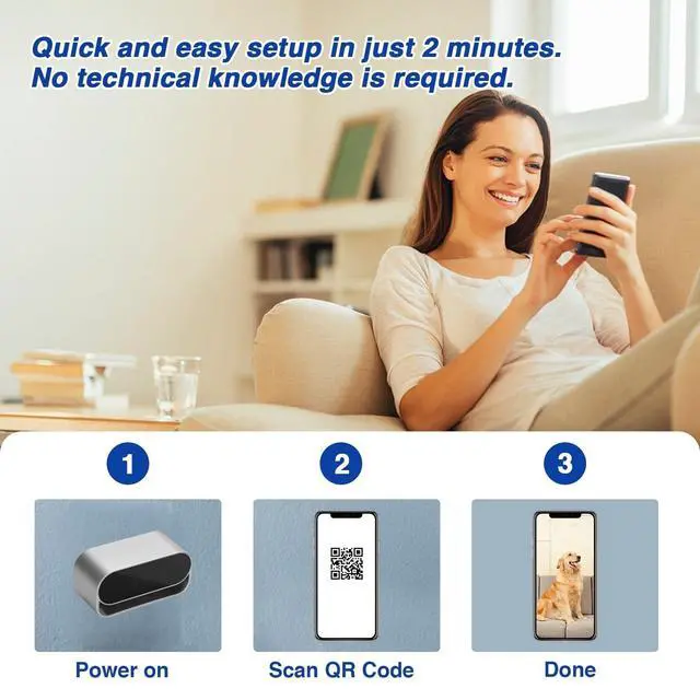 Alt view image 6 of 7 - 2K WiFi Ultra HD Camera, with Night Vision, 2600mAh Battery, Black