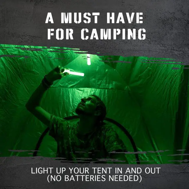 Alt view image 4 of 7 - 12 Ultra Bright Emergency Glow Sticks - Individually Wrapped Long Lasting Industrial Grade Glowsticks for Survival Gear, Camping Lights, Power Outages and Military Use (Green)
