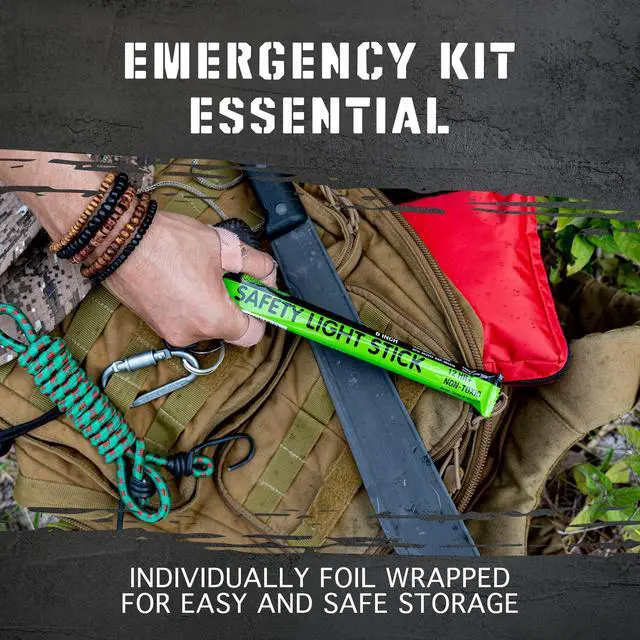 Alt view image 5 of 7 - 12 Ultra Bright Emergency Glow Sticks - Individually Wrapped Long Lasting Industrial Grade Glowsticks for Survival Gear, Camping Lights, Power Outages and Military Use (Green)