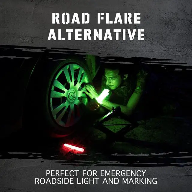 Alt view image 7 of 7 - 12 Ultra Bright Emergency Glow Sticks - Individually Wrapped Long Lasting Industrial Grade Glowsticks for Survival Gear, Camping Lights, Power Outages and Military Use (Green)
