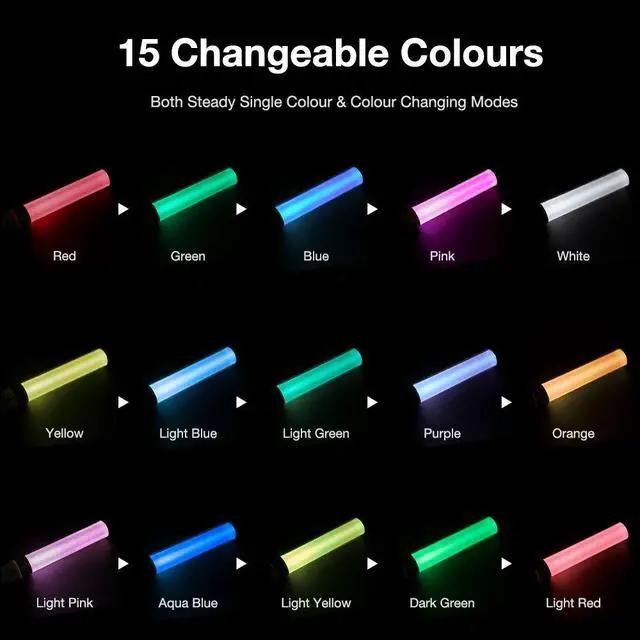 Alt view image 3 of 7 - Multicolor LED Glow Sticks, Party Flashing Light, 15 Color Changing 2 Lighting Modes Flashing Light Stick for Party Supplies, Festivals, Raves, Birthdays, Parking Guides, Dog Walkers Safety