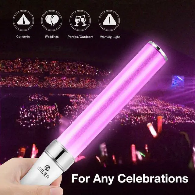 Alt view image 5 of 7 - Multicolor LED Glow Sticks, Party Flashing Light, 15 Color Changing 2 Lighting Modes Flashing Light Stick for Party Supplies, Festivals, Raves, Birthdays, Parking Guides, Dog Walkers Safety