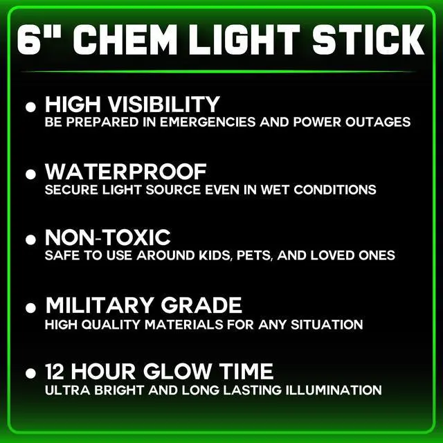Alt view image 2 of 6 - Emergency Glow Sticks - 12 Ultra Bright Individually Wrapped Military Grade Chem Lights - 12 Hour Bulk Tactical Light Sticks for Survival Gear, Camping, and Power Outages